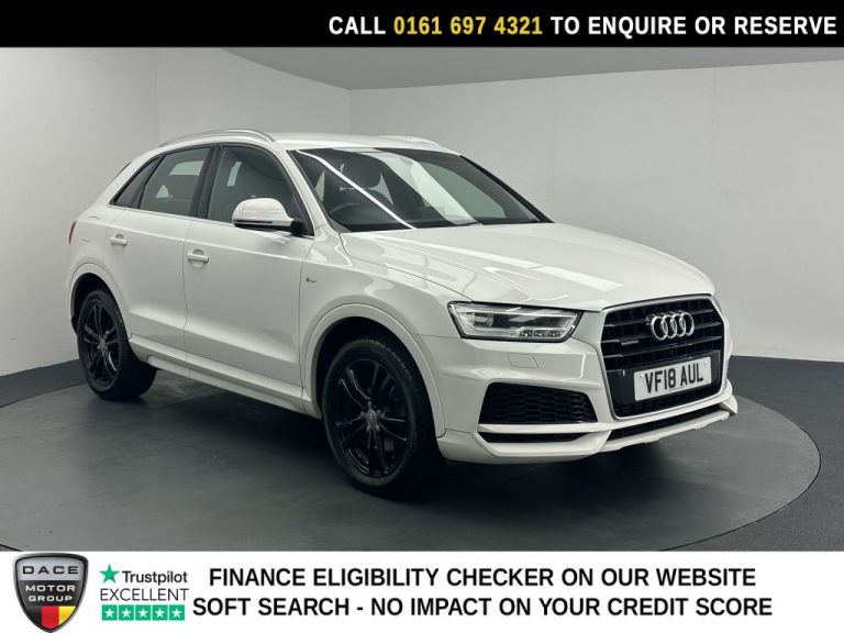Used 2018 WHITE AUDI Q3 SUV 2.0 TFSI S line Edition SUV 5dr Petrol S Tronic quattro Euro 6 (s/s) (180 ps) PETROL (reg. 2018-07-31) (Automatic) for sale in Stockport
