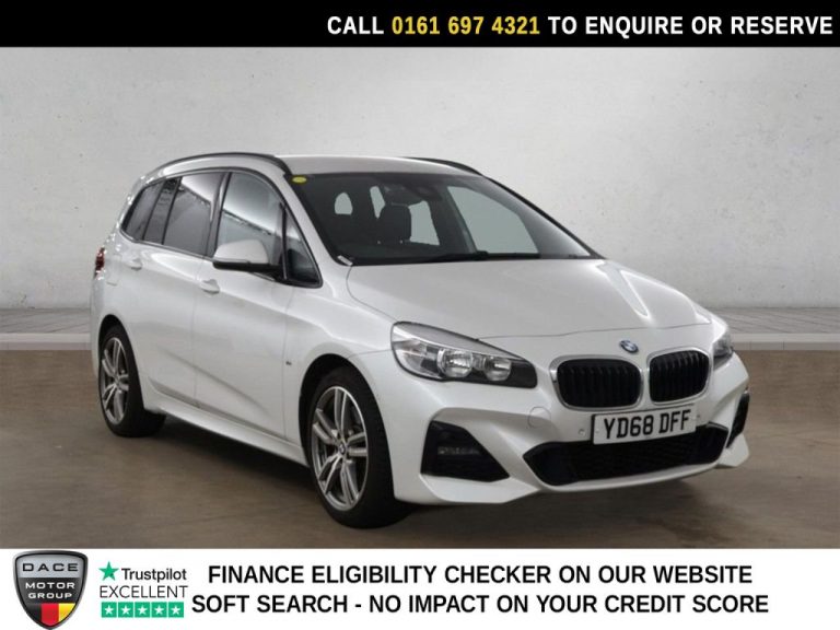 Used 2018 WHITE BMW 2 Series GRAN TOURER MPV 2.0 220i M Sport MPV 5dr Petrol DCT Euro 6 (s/s) (192 ps) PETROL (reg. 2018-09-14) (Automatic) for sale in Stockport