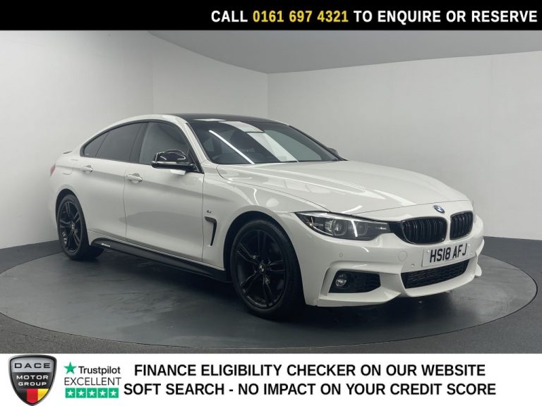 Used 2018 WHITE BMW 4 SERIES GRAN COUPE Hatchback 2.0 420d M Sport Hatchback 5dr Diesel Auto Euro 6 (s/s) (190 ps) DIESEL (reg. 2018-07-31) (Automatic) for sale in Stockport