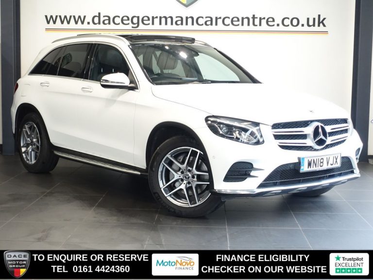 Used 2018 WHITE MERCEDES-BENZ GLC SUV 2.1 GLC250d AMG Line (Premium) SUV 5dr Diesel G-Tronic 4MATIC Euro 6 (s/s) (204 ps) DIESEL (reg. 2018-05-30) (Automatic) for sale in Stockport