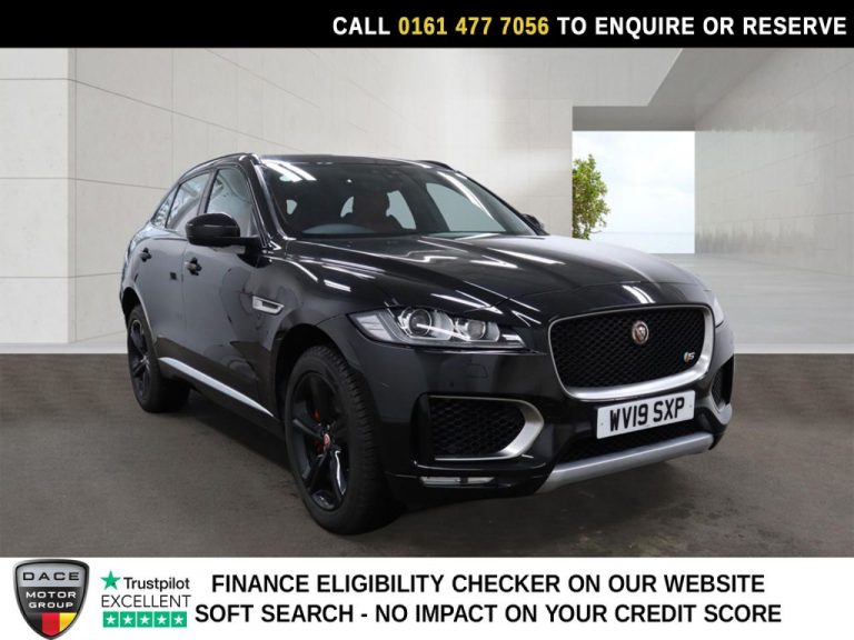 Used 2019 BLACK JAGUAR F-PACE SUV 3.0 D300 V6 S SUV 5dr Diesel Auto AWD Euro 6 (s/s) (300 ps) DIESEL (reg. 2019-04-30) (Automatic) for sale in Stockport