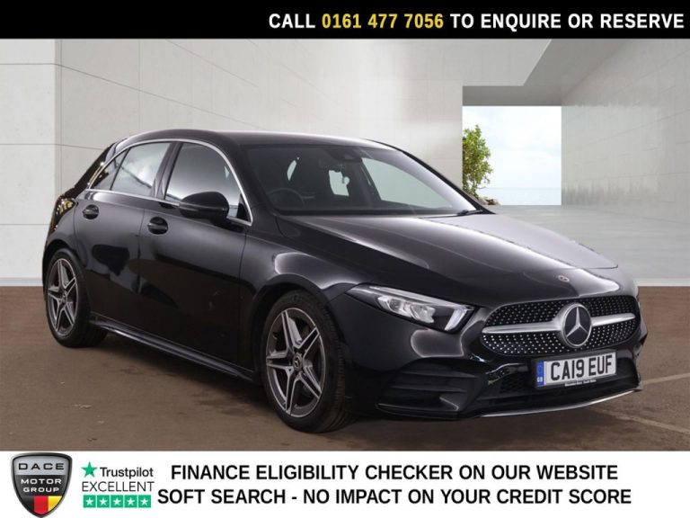 Used 2019 BLACK MERCEDES-BENZ A-CLASS Hatchback 2.0 A220 AMG Line Hatchback 5dr Petrol 7G-DCT Euro 6 (s/s) (190 ps) PETROL (reg. 2019-03-28) (Automatic) for sale in Stockport