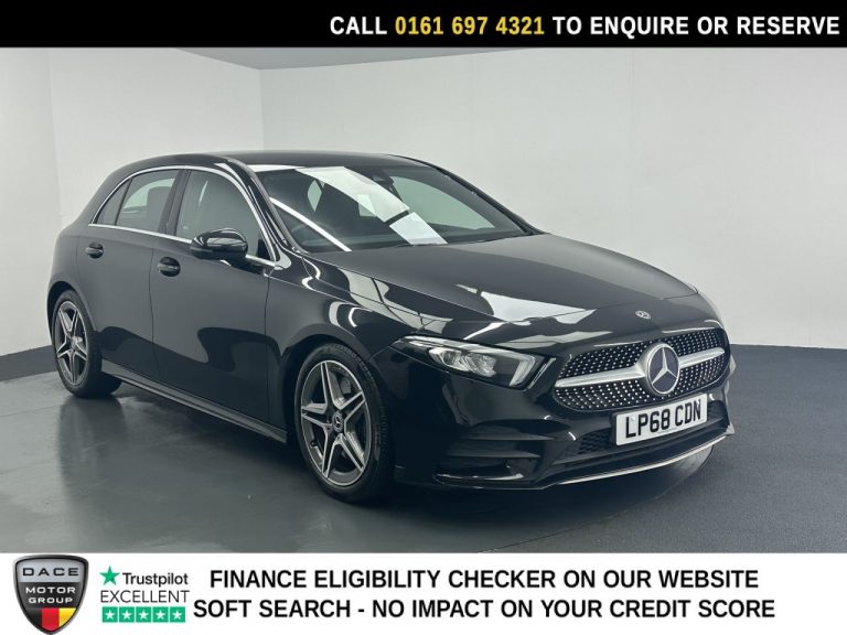 Used 2019 BLACK MERCEDES-BENZ A-CLASS Hatchback 2.0 A250 AMG Line Hatchback 5dr Petrol 7G-DCT Euro 6 (s/s) (224 ps) PETROL (reg. 2019-01-31) (Automatic) for sale in Stockport