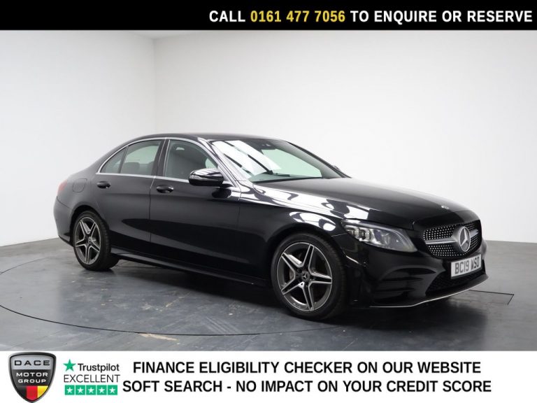 Used 2019 BLACK MERCEDES-BENZ C-CLASS Saloon 1.5 C200 MHEV EQ Boost AMG Line (Premium) Saloon 4dr Petrol G-Tronic+ Euro 6 (s/s) (198 ps) PETROL (reg. 2019-06-28) (Automatic) for sale in Stockport