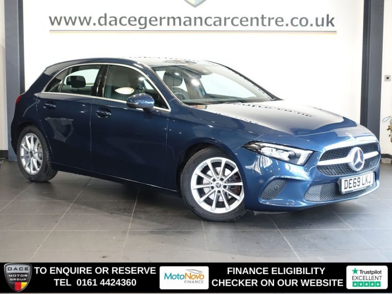 Used 2019 BLUE MERCEDES-BENZ A-CLASS Hatchback 1.5 A180d Sport (Executive) Hatchback 5dr Diesel 7G-DCT Euro 6 (s/s) (116 ps) DIESEL (reg. 2019-09-30) (Automatic) for sale in Stockport