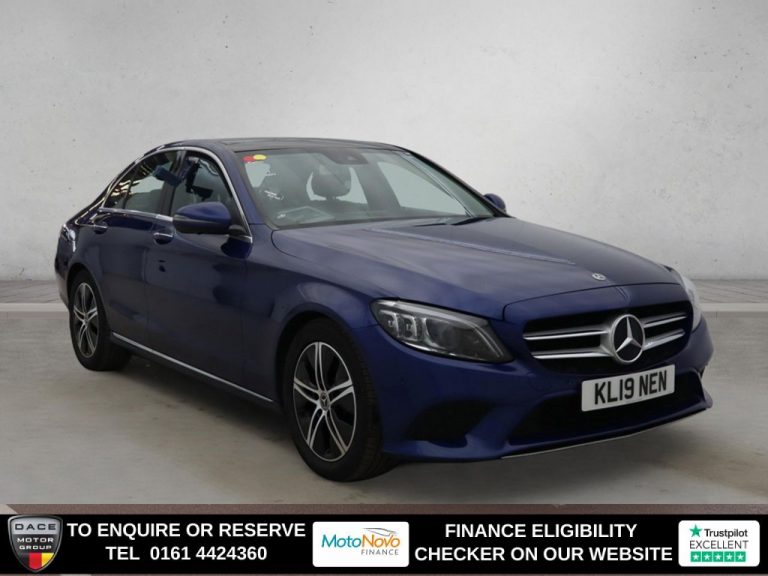 Used 2019 BLUE MERCEDES-BENZ C-CLASS Saloon 2.0 C220d Sport (Premium Plus) Saloon 4dr Diesel G-Tronic+ Euro 6 (s/s) (194 ps) DIESEL (reg. 2019-06-05) (Automatic) for sale in Stockport
