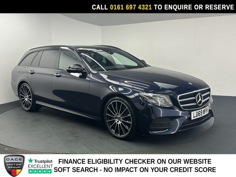 Used 2019 BLUE MERCEDES-BENZ E-CLASS Estate 2.0 E220d AMG Line Night Edition (Premium Plus) Estate 5dr Diesel G-Tronic+ Euro 6 (s/s) (194 ps) DIESEL (reg. 2019-12-10) (Automatic) for sale in Stockport