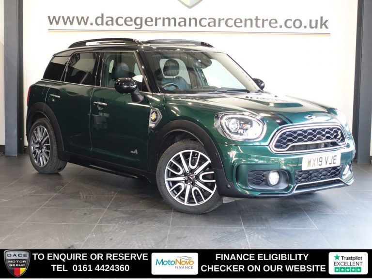 Used 2019 GREEN MINI COUNTRYMAN SUV 1.5 7.6kWh Cooper SE Sport SUV 5dr Petrol Plug-in Hybrid Auto ALL4 Euro 6 (s/s) (224 ps) PETROL PLUG-IN HYBRID (reg. 2019-03-08) (Automatic) for sale in Stockport