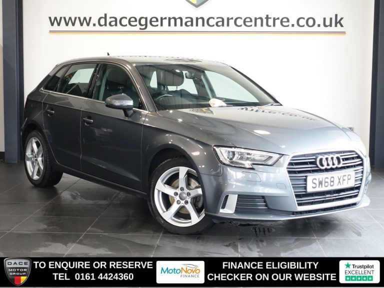 Used 2019 GREY AUDI A3 Hatchback 1.6 TDI 30 Sport Sportback 5dr Diesel S Tronic Euro 6 (s/s) (116 ps) DIESEL (reg. 2019-02-25) (Automatic) for sale in Stockport