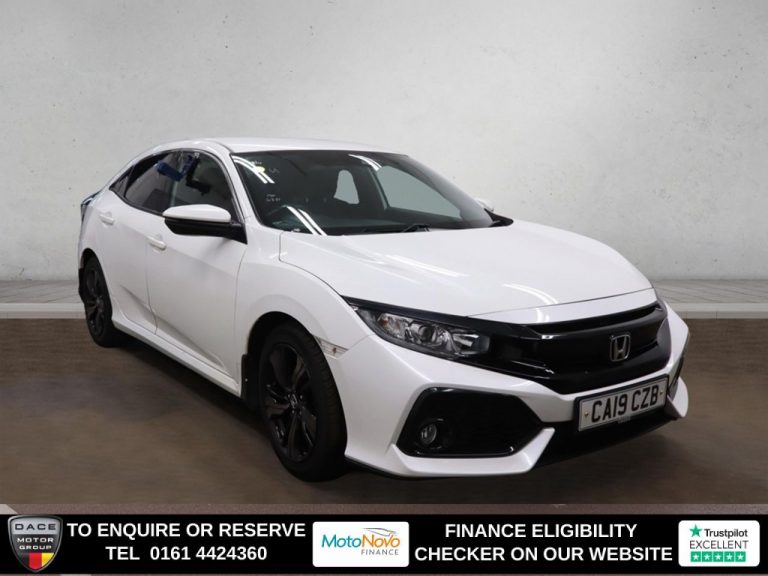 Used 2019 WHITE HONDA CIVIC Hatchback 1.0 VTEC Turbo SR Hatchback 5dr Petrol CVT Euro 6 (s/s) (126 ps) PETROL (reg. 2019-03-28) (Automatic) for sale in Stockport