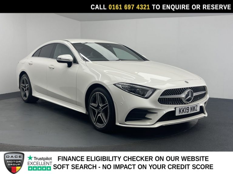 Used 2019 WHITE MERCEDES-BENZ CLS CLASS Saloon 2.9 CLS350d AMG Line Coupe 4dr Diesel G-Tronic 4MATIC Euro 6 (s/s) (286 ps) DIESEL (reg. 2019-06-27) (Automatic) for sale in Stockport