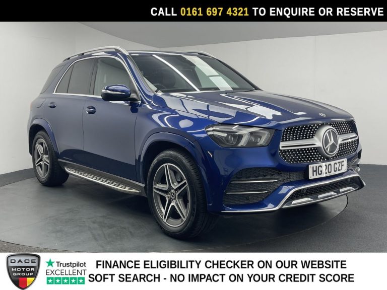 Used 2020 BLUE MERCEDES-BENZ GLE SUV 2.0 GLE300d AMG Line (Premium) SUV 5dr Diesel G-Tronic 4MATIC Euro 6 (s/s) (245 ps) DIESEL (reg. 2020-03-02) (Automatic) for sale in Stockport