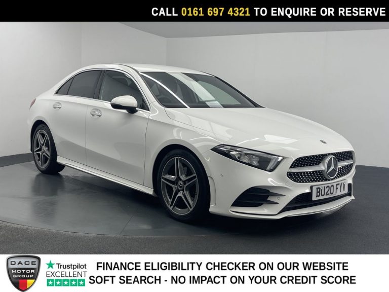 Used 2020 WHITE MERCEDES-BENZ A-CLASS Saloon 2.0 A200d AMG Line (Premium 2) Saloon 4dr Diesel 8G-DCT Euro 6 (s/s) (150 ps) DIESEL (reg. 2020-07-22) (Automatic) for sale in Stockport