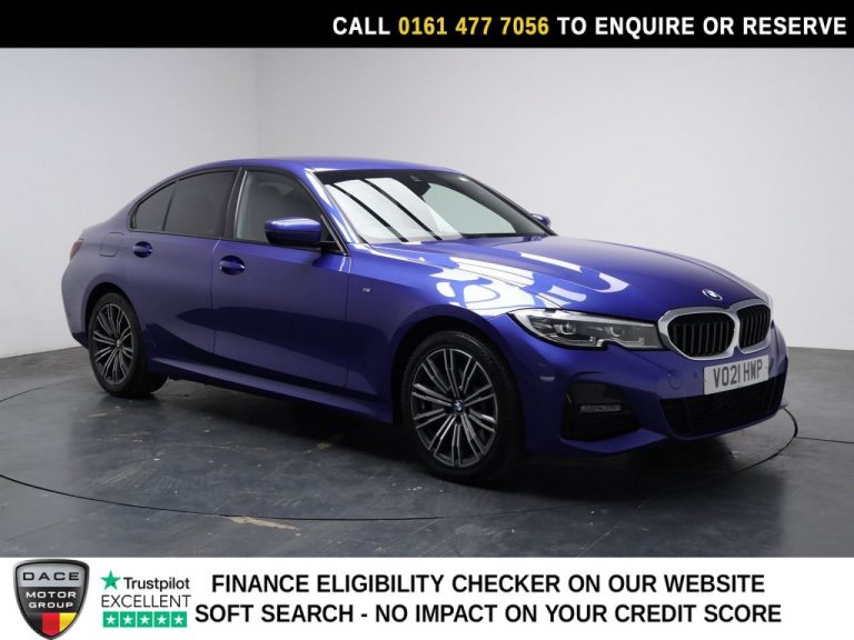 Used 2021 BLUE BMW 3 SERIES Saloon 2.0 330e 12kWh M Sport Saloon 4dr Petrol Plug-in Hybrid Auto xDrive Euro 6 (s/s) (292 ps) PETROL PLUG-IN HYBRID (reg. 2021-03-08) (Automatic) for sale in Stockport