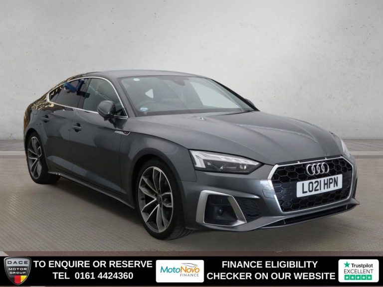 Used 2021 GREY AUDI A5 Hatchback 2.0 TDI 35 S line Sportback 5dr Diesel S Tronic Euro 6 (s/s) (163 ps) DIESEL (reg. 2021-05-20) (Automatic) for sale in Stockport