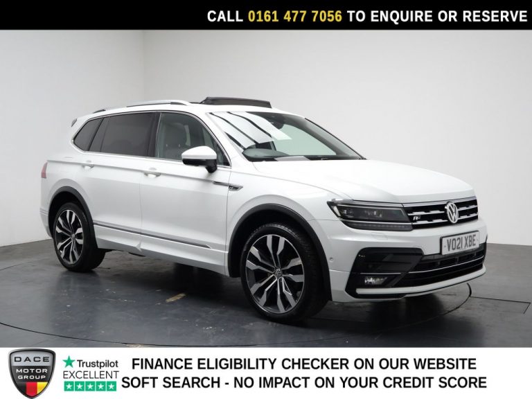 Used 2021 WHITE VOLKSWAGEN TIGUAN ALLSPACE SUV 1.5 TSI EVO R-Line Tech SUV 5dr Petrol DSG Euro 6 (s/s) (150 ps) PETROL (reg. 2021-04-22) (Automatic) for sale in Stockport