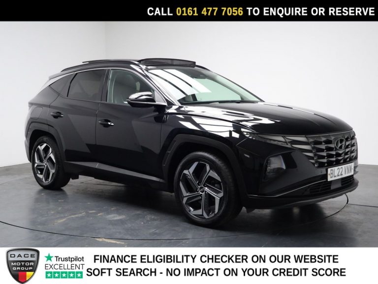 Used 2022 BLACK HYUNDAI TUCSON SUV 1.6 h T-GDi 13.8kWh Ultimate SUV 5dr Petrol Plug-in Hybrid Auto 4WD Euro 6 (s/s) (265 ps) PETROL PLUG-IN HYBRID (reg. 2022-07-12) (Automatic) for sale in Stockport