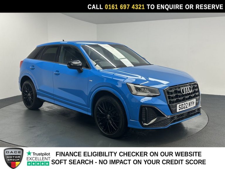 Used 2022 BLUE AUDI Q2 SUV 1.5 TFSI CoD 35 Black Edition SUV 5dr Petrol S Tronic Euro 6 (s/s) (150 ps) PETROL (reg. 2022-04-23) (Automatic) for sale in Stockport