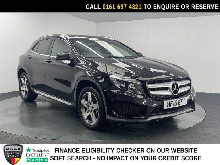 Used 2016 BLACK MERCEDES-BENZ GLA SUV 2.1 GLA220d AMG Line (Executive) SUV 5dr Diesel 7G-DCT 4MATIC Euro 6 (s/s) (177 ps) DIESEL (reg. 2016-03-09) (Automatic) for sale in Stockport