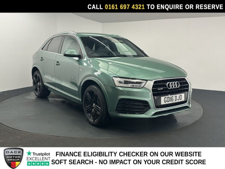 Used 2016 GREEN AUDI Q3 SUV 2.0 TFSI S line Plus SUV 5dr Petrol S Tronic quattro Euro 6 (s/s) (180 ps) PETROL (reg. 2016-05-17) (Automatic) for sale in Stockport