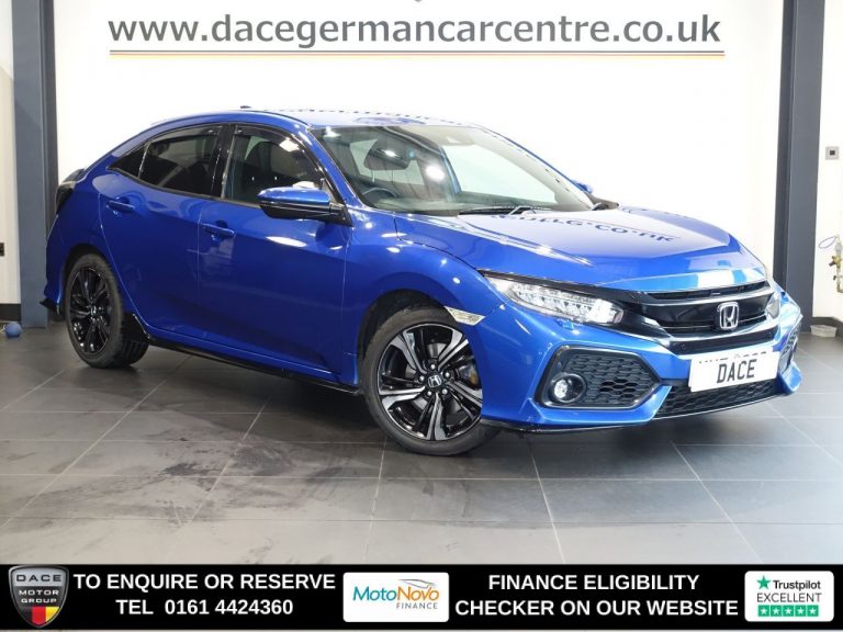 Used 2017 BLUE HONDA CIVIC Hatchback 1.5 VTEC Turbo Sport Hatchback 5dr Petrol CVT Euro 6 (s/s) (182 ps) PETROL (reg. 2017-04-28) (Automatic) for sale in Stockport