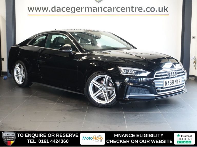 Used 2018 BLACK AUDI A5 Coupe 1.4 TFSI S line Coupe 2dr Petrol S Tronic Euro 6 (s/s) (150 ps) PETROL (reg. 2018-09-28) (Automatic) for sale in Stockport