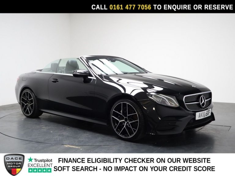 Used 2018 BLACK MERCEDES-BENZ E-CLASS Convertible 2.0 E220d AMG Line Cabriolet 2dr Diesel G-Tronic+ Euro 6 (s/s) (194 ps) DIESEL (reg. 2018-04-17) (Automatic) for sale in Stockport