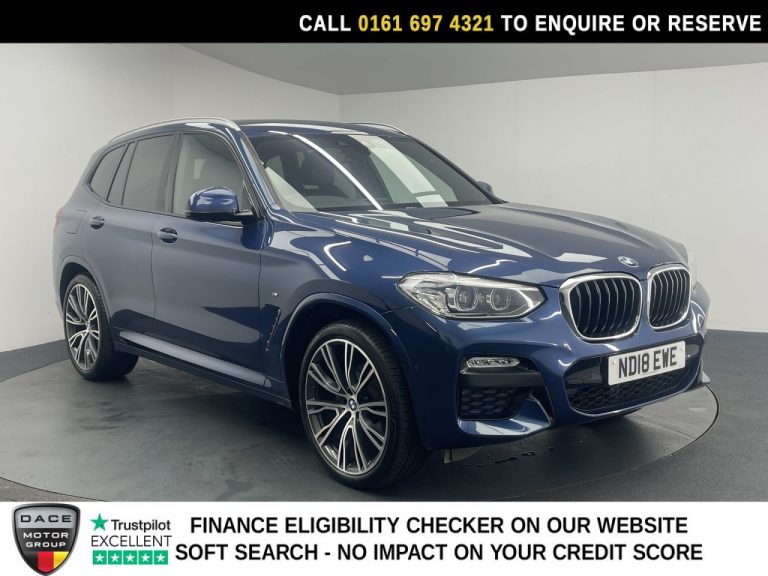 Used 2018 BLUE BMW X3 SUV 2.0 20d M Sport SUV 5dr Diesel Auto xDrive Euro 6 (s/s) (190 ps) DIESEL (reg. 2018-06-29) (Automatic) for sale in Stockport