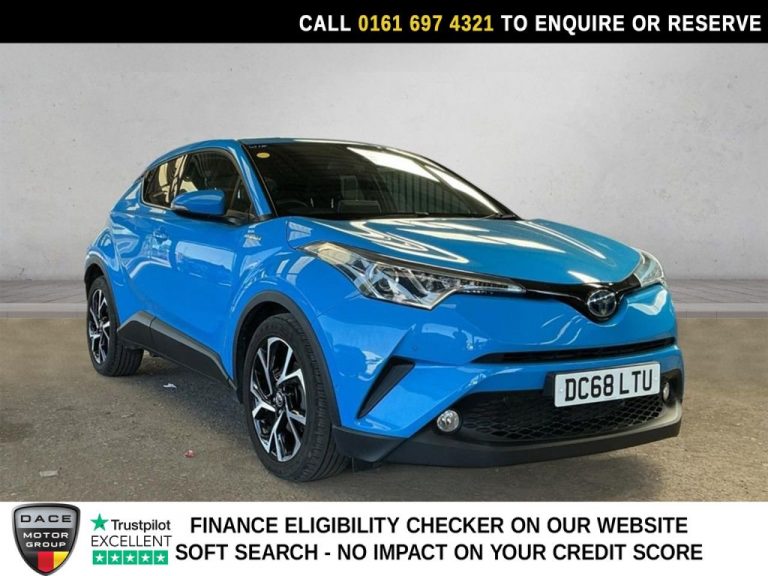 Used 2018 BLUE TOYOTA C-HR SUV 1.8 VVT-h Design SUV 5dr Petrol Hybrid CVT Euro 6 (s/s) (122 ps) PETROL HYBRID (reg. 2018-12-12) (Automatic) for sale in Stockport