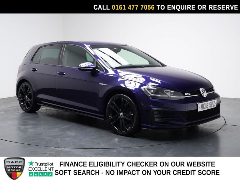 Used 2018 BLUE VOLKSWAGEN GOLF Hatchback 2.0 TDI GTD Hatchback 5dr Diesel DSG Euro 6 (s/s) (184 ps) DIESEL (reg. 2018-08-06) (Automatic) for sale in Stockport