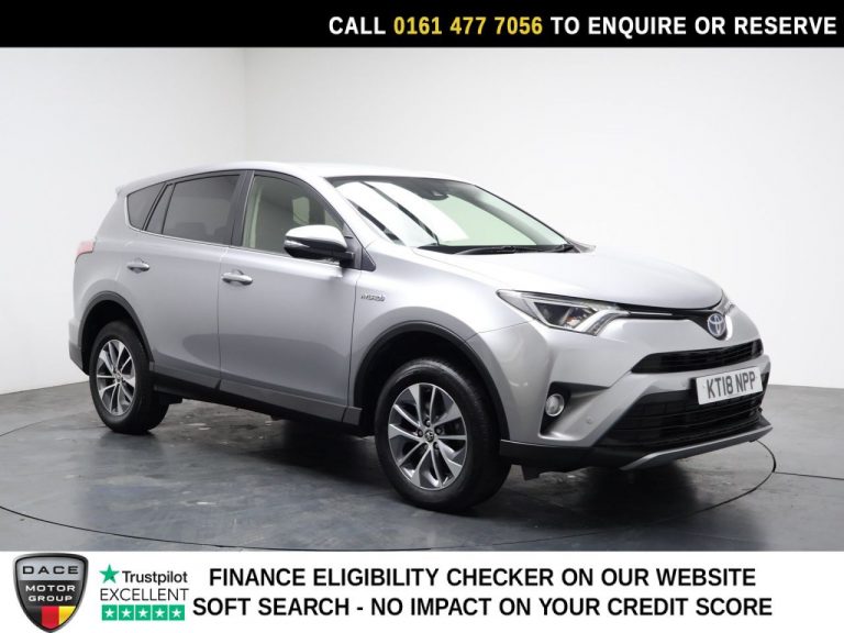 Used 2018 SILVER TOYOTA RAV4 SUV 2.5 VVT-h Icon Tech SUV 5dr Petrol Hybrid CVT Euro 6 (s/s) (197 ps) PETROL HYBRID (reg. 2018-06-13) (Automatic) for sale in Stockport