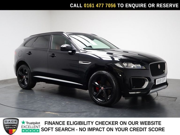 Used 2019 BLACK JAGUAR F-PACE SUV 3.0 D300 V6 S SUV 5dr Diesel Auto AWD Euro 6 (s/s) (300 ps) DIESEL (reg. 2019-04-30) (Automatic) for sale in Stockport
