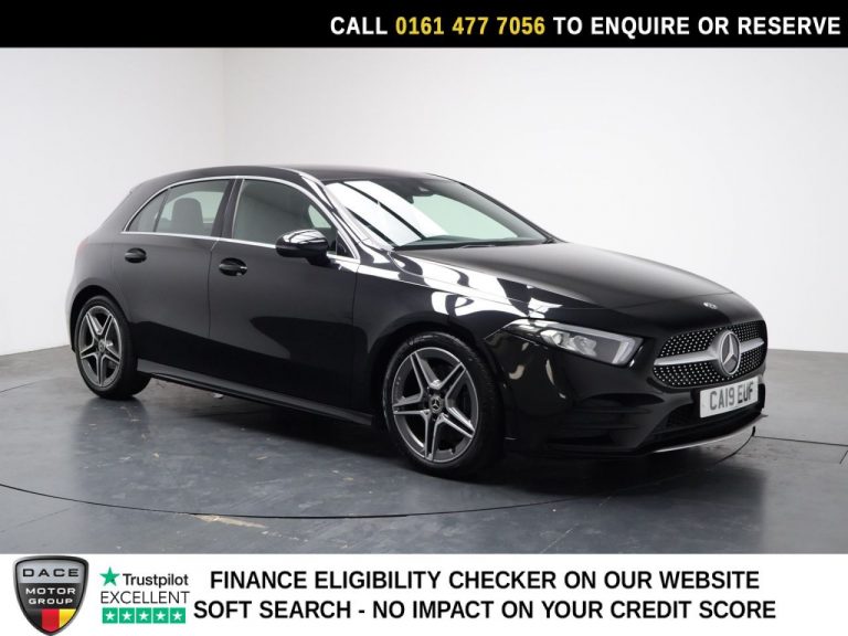 Used 2019 BLACK MERCEDES-BENZ A-CLASS Hatchback 2.0 A220 AMG Line Hatchback 5dr Petrol 7G-DCT Euro 6 (s/s) (190 ps) PETROL (reg. 2019-03-28) (Automatic) for sale in Stockport