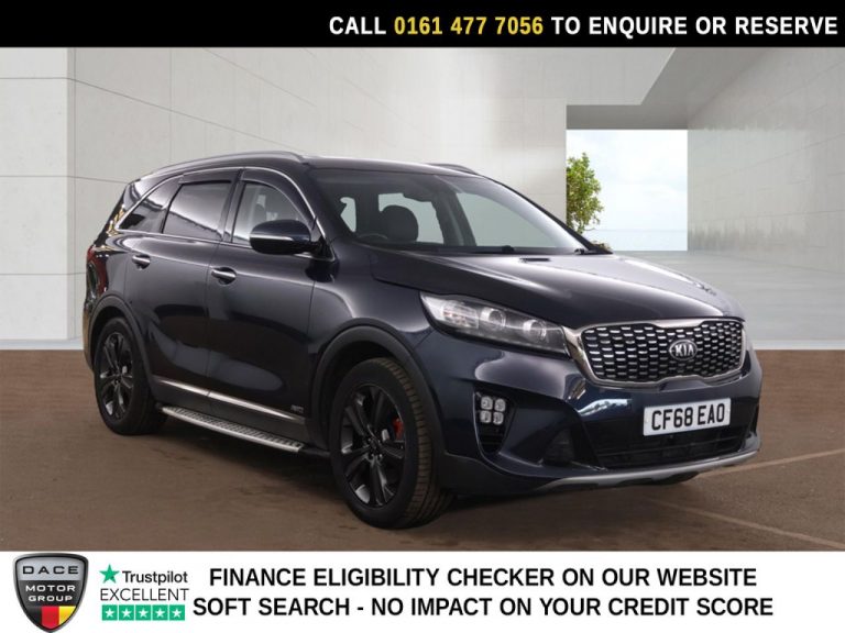 Used 2019 BLUE KIA SORENTO SUV 2.2 CRDi GT-Line SUV 5dr Diesel Auto AWD Euro 6 (s/s) (197 bhp) DIESEL (reg. 2019-01-07) (Automatic) for sale in Stockport