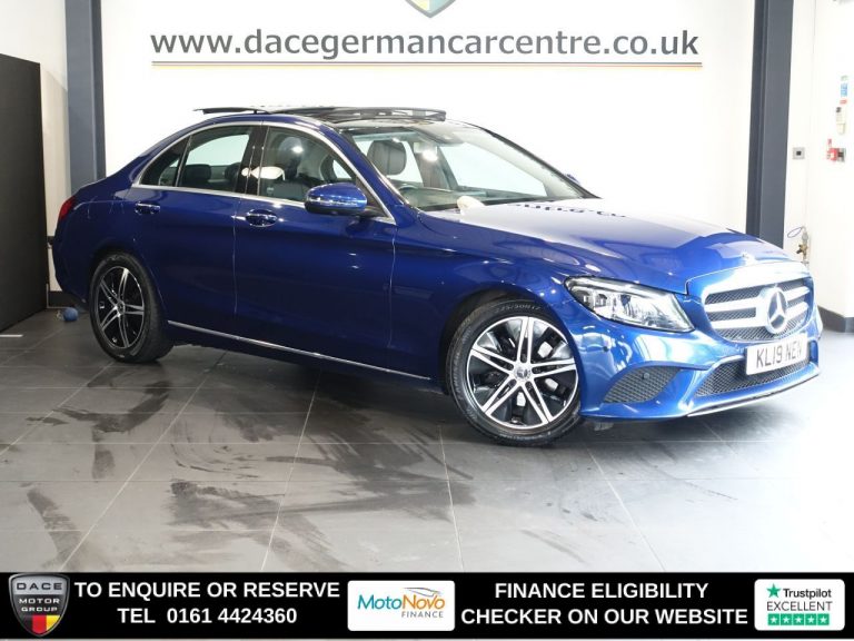 Used 2019 BLUE MERCEDES-BENZ C-CLASS Saloon 2.0 C220d Sport (Premium Plus) Saloon 4dr Diesel G-Tronic+ Euro 6 (s/s) (194 ps) DIESEL (reg. 2019-06-05) (Automatic) for sale in Stockport
