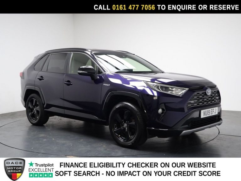Used 2019 BLUE TOYOTA RAV4 SUV 2.5 VVT-h Dynamic SUV 5dr Petrol Hybrid CVT 4WD Euro 6 (s/s) (222 ps) PETROL HYBRID (reg. 2019-05-07) (Automatic) for sale in Stockport