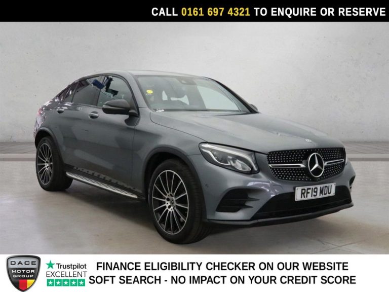 Used 2019 GREY MERCEDES-BENZ GLC SUV 2.0 GLC250 AMG Line (Premium Plus) Coupe 5dr Petrol G-Tronic+ 4MATIC Euro 6 (s/s) (211 ps) PETROL (reg. 2019-04-18) (Automatic) for sale in Stockport