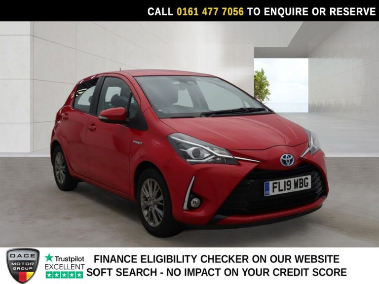Used 2019 RED TOYOTA YARIS Hatchback 1.5 VVT-h Icon Hatchback 5dr Petrol Hybrid E-CVT Euro 6 (s/s) (100 ps) PETROL HYBRID (reg. 2019-03-29) (Automatic) for sale in Stockport