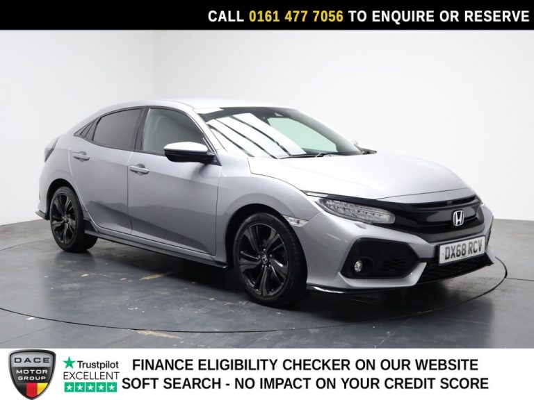 Used 2019 SILVER HONDA CIVIC Hatchback 1.5 VTEC Turbo GPF Sport Hatchback 5dr Petrol CVT Euro 6 (s/s) (182 ps) PETROL (reg. 2019-01-30) (Automatic) for sale in Stockport