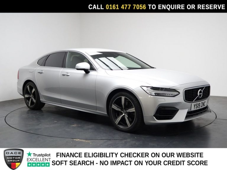 Used 2019 SILVER VOLVO S90 Saloon 2.0h T8 Twin Engine 10.4kWh R-Design Pro Saloon 4dr Petrol Plug-in Hybrid Auto AWD Euro 6 (s/s) (390 ps) PETROL PLUG-IN HYBRID (reg. 2019-08-08) (Automatic) for sale in Stockport