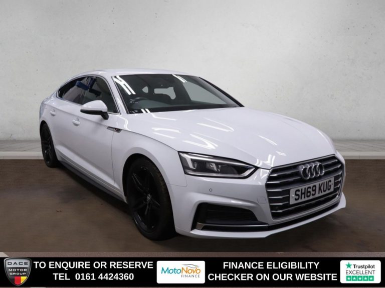 Used 2019 WHITE AUDI A5 Hatchback 2.0 TFSI 40 S line Sportback 5dr Petrol S Tronic Euro 6 (s/s) (190 ps) PETROL (reg. 2019-12-31) (Automatic) for sale in Stockport