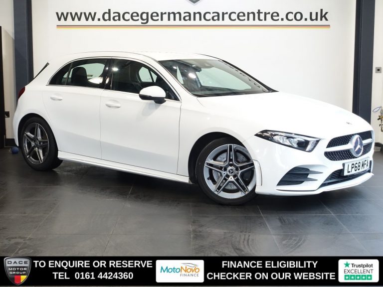Used 2019 WHITE MERCEDES-BENZ A-CLASS Hatchback 2.0 A250 AMG Line Hatchback 5dr Petrol 7G-DCT Euro 6 (s/s) (224 ps) PETROL (reg. 2019-01-01) (Automatic) for sale in Stockport