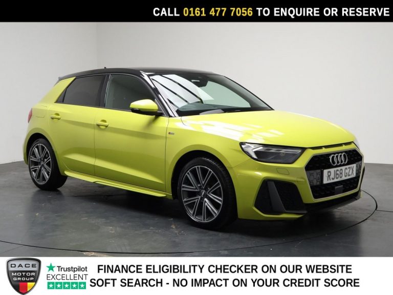 Used 2019 YELLOW AUDI A1 Hatchback 1.0 TFSI 30 S line Sportback 5dr Petrol S Tronic Euro 6 (s/s) (116 ps) PETROL (reg. 2019-01-11) (Automatic) for sale in Stockport