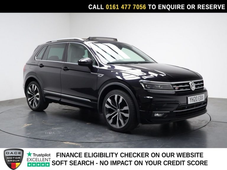 Used 2020 BLACK VOLKSWAGEN TIGUAN SUV 2.0 TDI R-Line Tech SUV 5dr Diesel DSG 4Motion Euro 6 (s/s) (190 ps) DIESEL (reg. 2020-03-10) (Automatic) for sale in Stockport