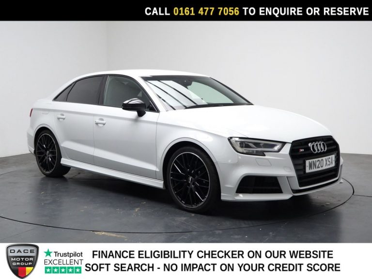 Used 2020 WHITE AUDI S3 Saloon 2.0 TFSI Black Edition Saloon 4dr Petrol S Tronic quattro Euro 6 (s/s) (300 ps) PETROL (reg. 2020-06-12) (Automatic) for sale in Stockport