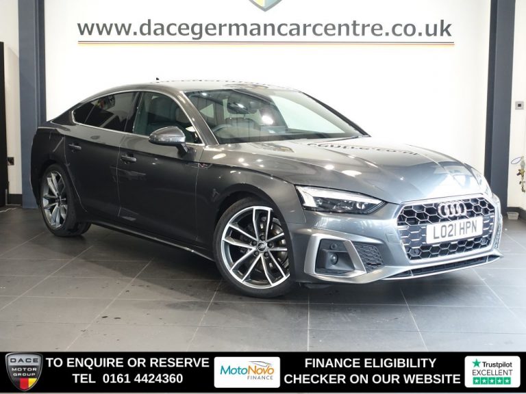 Used 2021 GREY AUDI A5 Hatchback 2.0 TDI 35 S line Sportback 5dr Diesel S Tronic Euro 6 (s/s) (163 ps) DIESEL (reg. 2021-05-20) (Automatic) for sale in Stockport