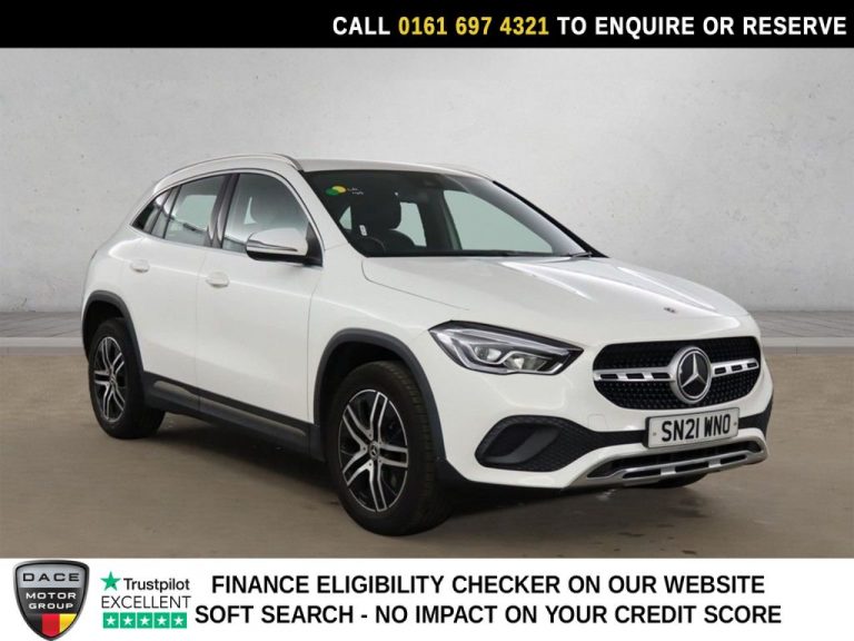 Used 2021 WHITE MERCEDES-BENZ GLA SUV 1.3 GLA200 Sport SUV 5dr Petrol 7G-DCT Euro 6 (s/s) (163 ps) PETROL (reg. 2021-05-07) (Automatic) for sale in Stockport