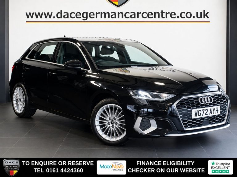 Used 2022 BLACK AUDI A3 Hatchback 2.0 TDI 35 Sport Sportback 5dr Diesel S Tronic Euro 6 (s/s) (150 ps) DIESEL (reg. 2022-11-22) (Automatic) for sale in Stockport