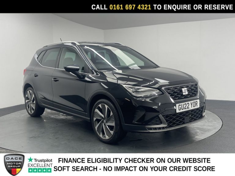 Used 2022 BLACK SEAT ARONA SUV 1.0 TSI FR Sport SUV 5dr Petrol DSG Euro 6 (s/s) (110 ps) PETROL (reg. 2022-06-30) (Automatic) for sale in Stockport