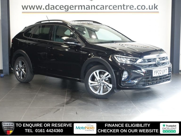 Used 2022 BLACK VOLKSWAGEN TAIGO SUV 1.5 TSI R-Line SUV 5dr Petrol DSG Euro 6 (s/s) (150 ps) PETROL (reg. 2022-06-30) (Automatic) for sale in Stockport